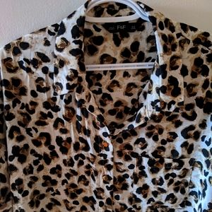 Leopard button down blouse